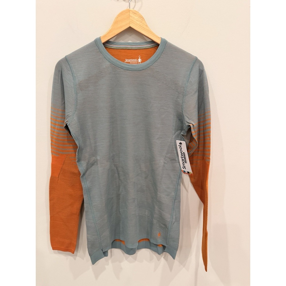 Smartwool Women's Thermal Merino Base Layer Top Long Sleeve Green Orange L NWT